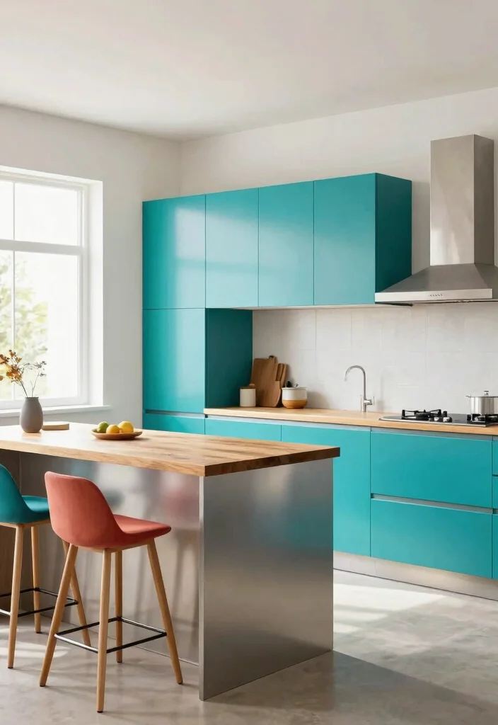 15 Aluminium Kitchen Cabinets 2026 Trending Ideas With Sleek Modern Style 3 15 Aluminium Kitchen Cabinets 2026 Trending Ideas With Sleek Modern Style - 3. Bold Color Pops 1