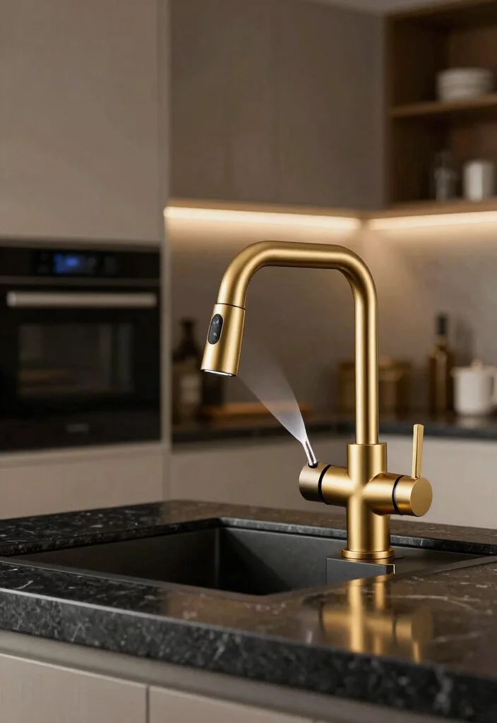 15 Brushed Gold Kitchen Faucet Ideas With Luxe Shine - 13. Smart Innovations 1