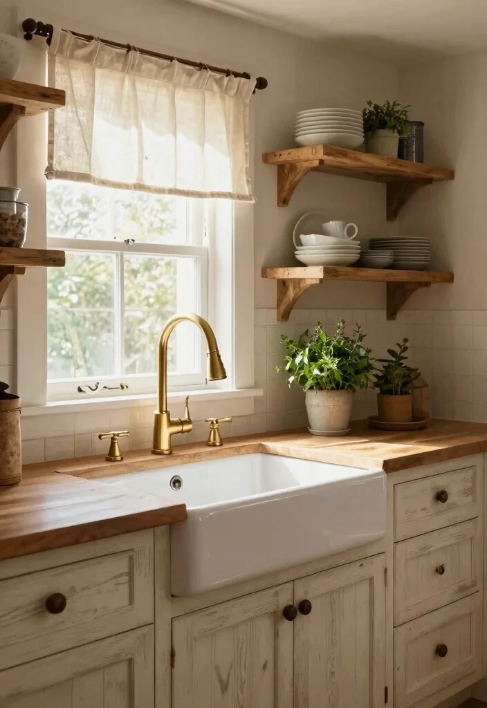 15 Brushed Gold Kitchen Faucet Ideas With Luxe Shine - 4. Luxurious Farmhouse 1
