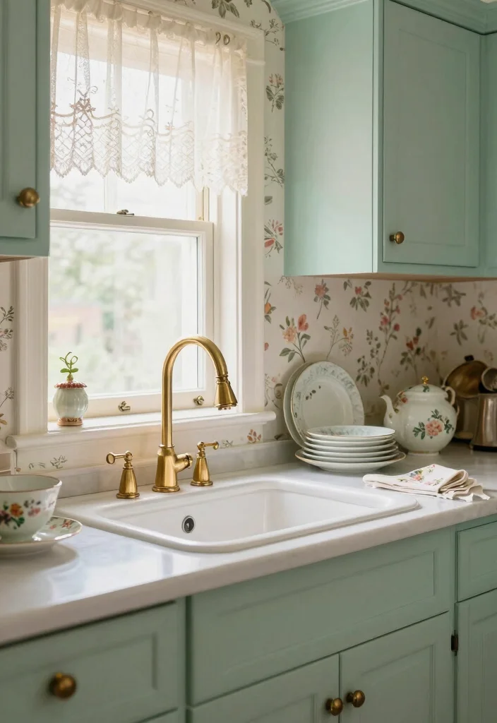 15 Brushed Gold Kitchen Faucet Ideas With Luxe Shine - 7. Vintage Glam 1