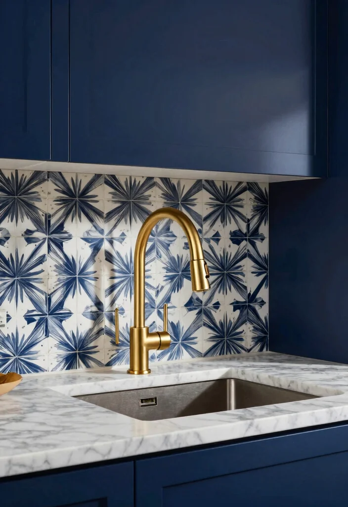 15 Brushed Gold Kitchen Faucet Ideas With Luxe Shine - 8. Bold Contrasts 1