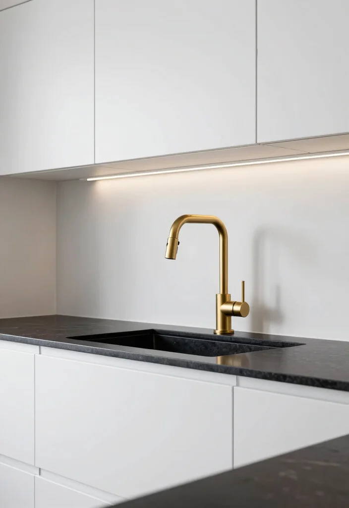 15 Brushed Gold Kitchen Faucet Ideas With Luxe Shine - 9. Sleek and Modern 1