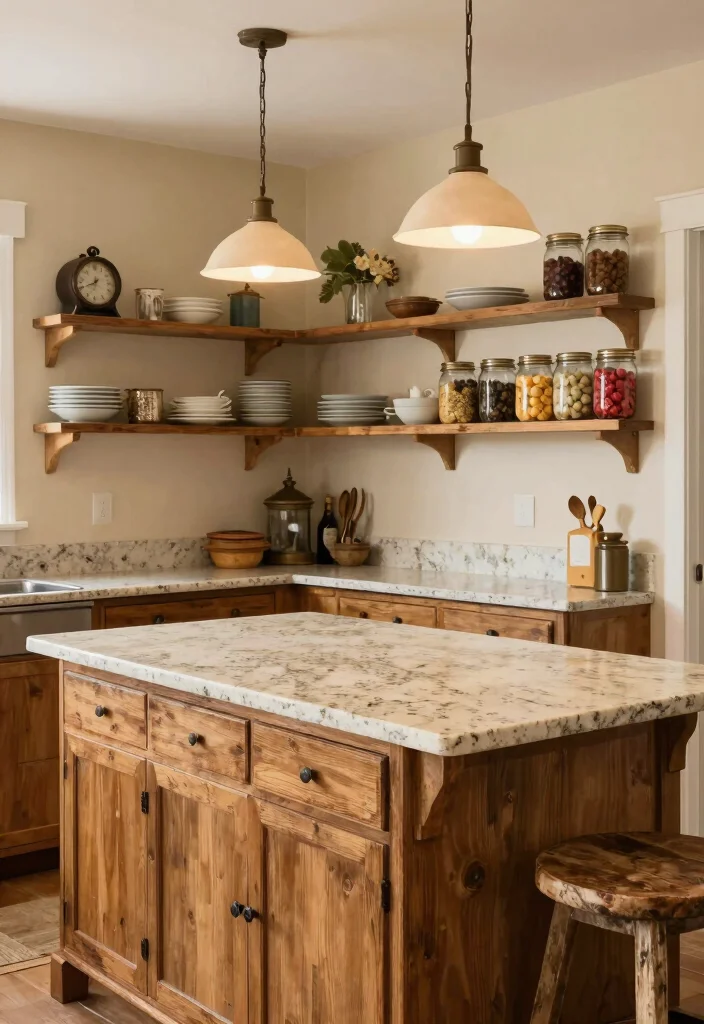15 Cream Granite Countertops Kitchen Ideas With Soft Glow - 1. Cozy Farmhouse Vibe 1