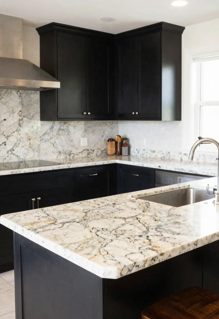 15 Cream Granite Countertops Kitchen Ideas With Soft Glow - 11. Elegant Color Contrasts 1