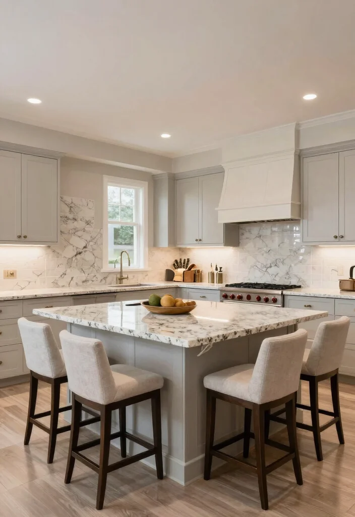 15 Cream Granite Countertops Kitchen Ideas With Soft Glow - 14. Open Concept Layout 1