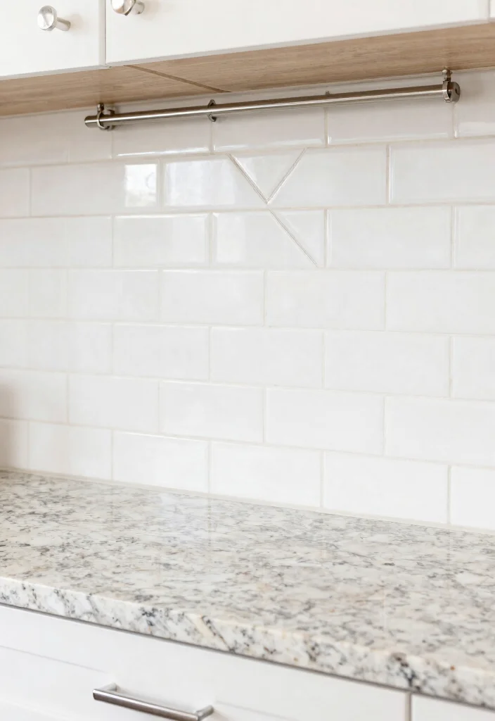 15 Cream Granite Countertops Kitchen Ideas With Soft Glow - 4. White Subway Tile Backsplash 1