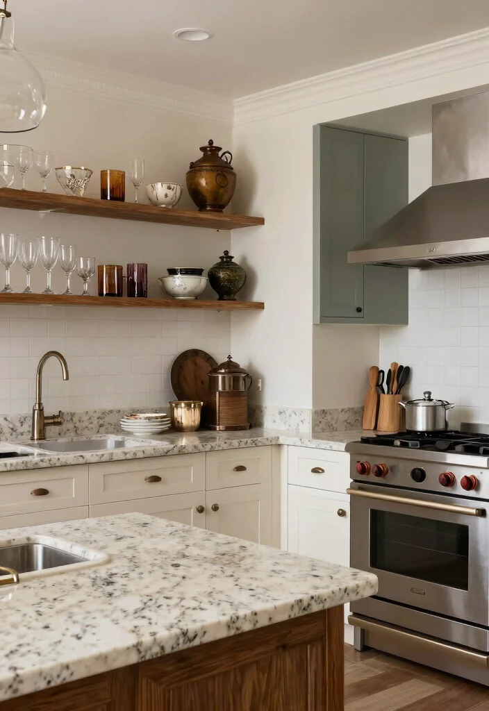 15 Cream Granite Countertops Kitchen Ideas With Soft Glow - 8. Mix and Match Designs 1