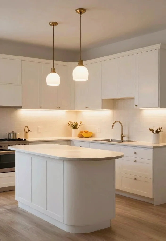 15 Curved Kitchen Cabinets Ideas With Unique Flow 14 15 Curved Kitchen Cabinets Ideas With Unique Flow - 14. Elegant Lighting Solutions 1