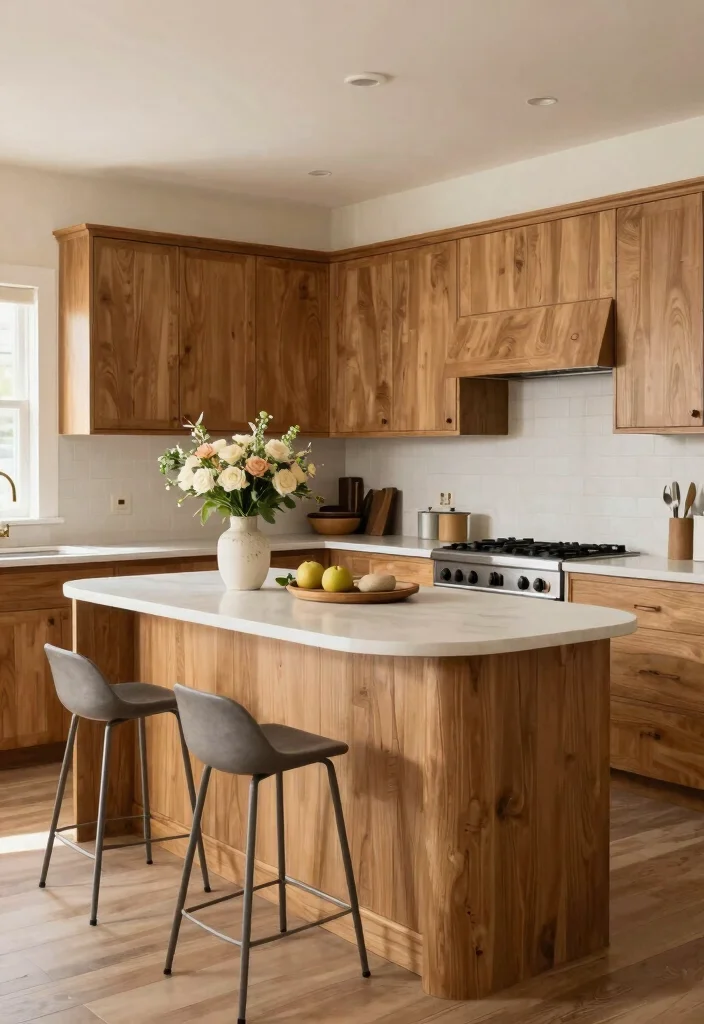 15 Curved Kitchen Cabinets Ideas With Unique Flow 4 15 Curved Kitchen Cabinets Ideas With Unique Flow - 4. Counter-Height Cabinets 1