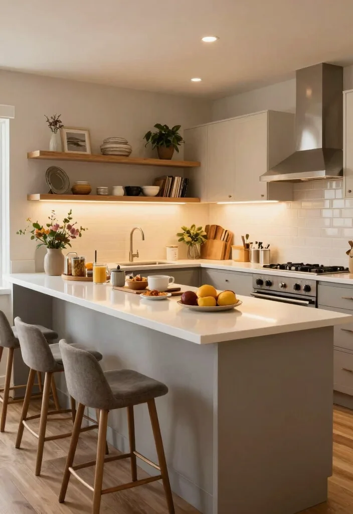 15 Kitchen Breakfast Counter Design Ideas With Smart Layout - 13. L-Shaped Breakfast Counter 1