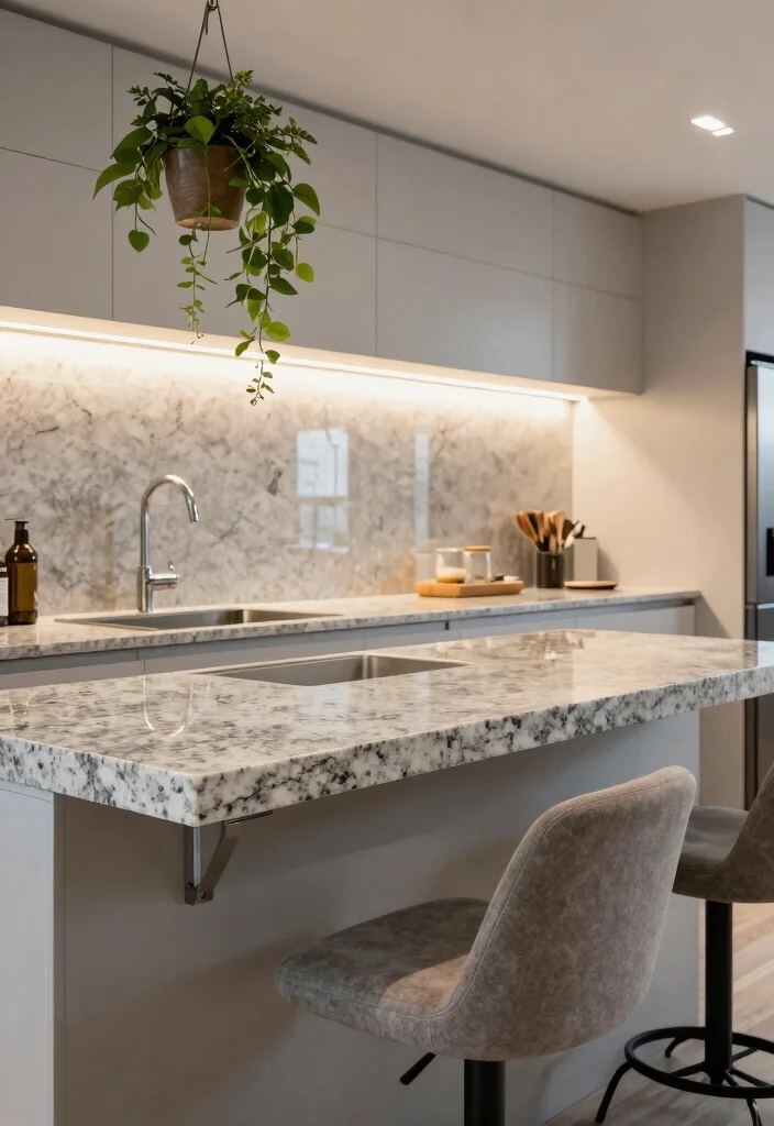 15 Kitchen Breakfast Counter Design Ideas With Smart Layout - 2. Floating Countertop 1