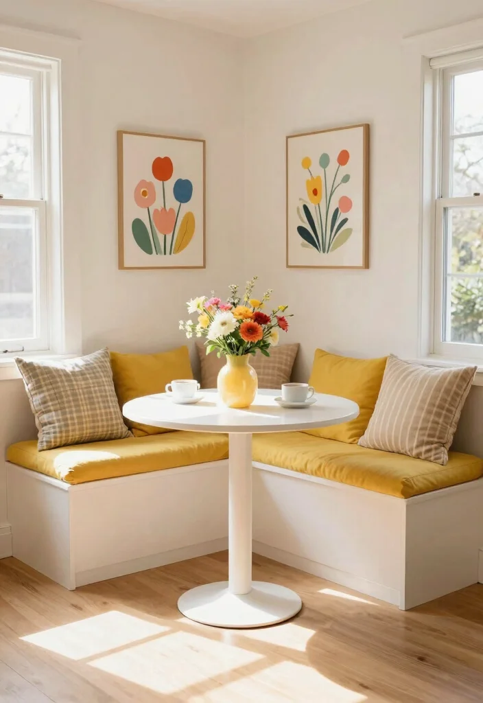 15 Kitchen Breakfast Counter Design Ideas With Smart Layout - 4. Corner Breakfast Nook 1