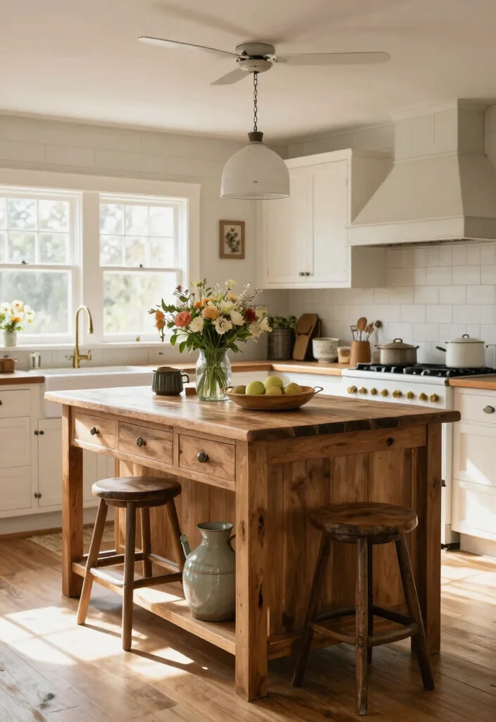 15 Kitchen Design With Island Ideas That Maximize Function - 11. Farmhouse Style Islands 1
