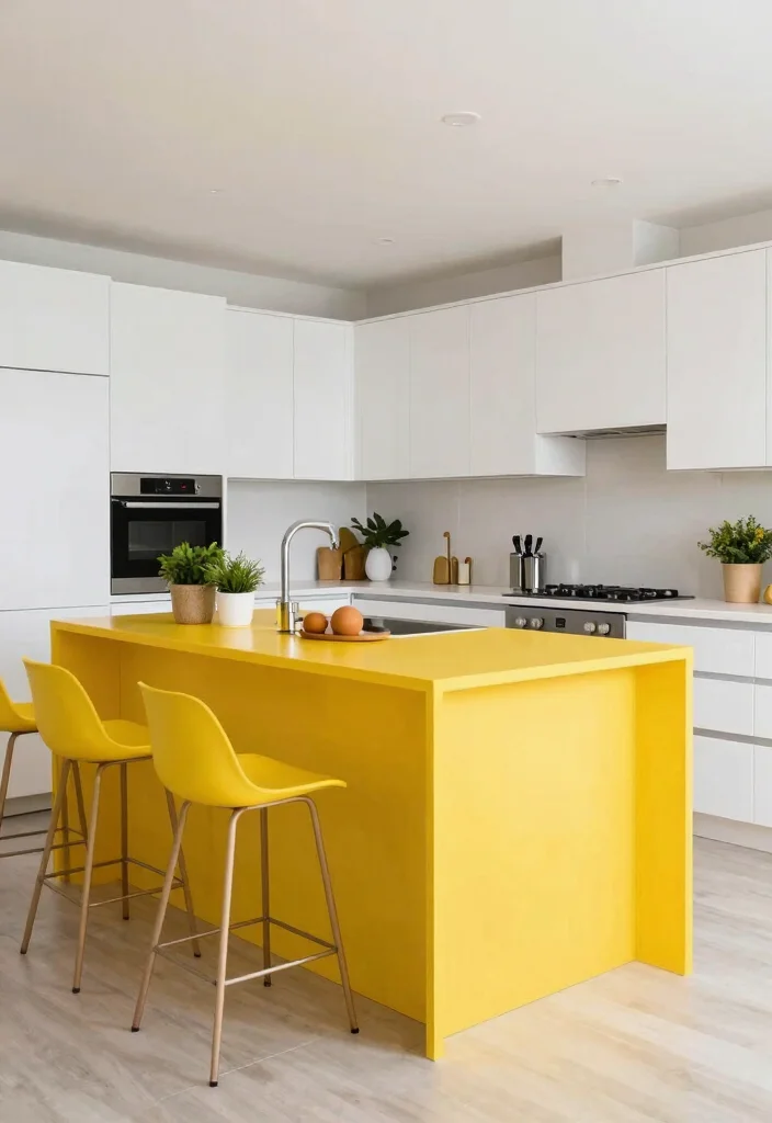 15 Kitchen Design With Island Ideas That Maximize Function - 5. Color Pop Islands 1