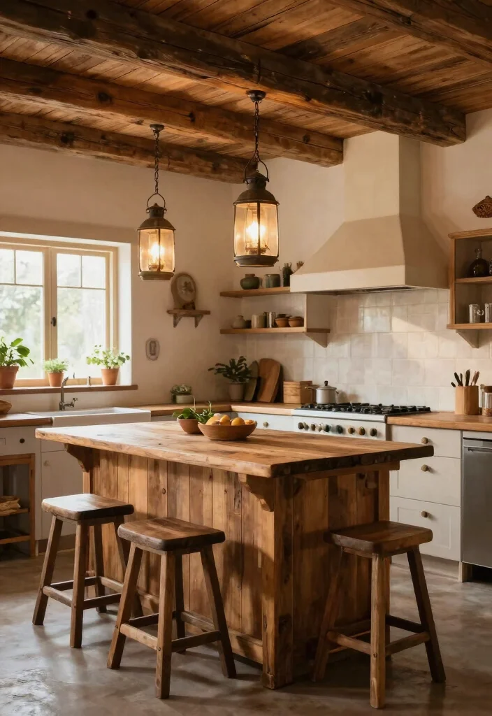 15 Kitchen Island Lamp Ideas With Stylish Glow 1 15 Kitchen Island Lamp Ideas With Stylish Glow - 1. Rustic Wood Beams with Lanterns 1