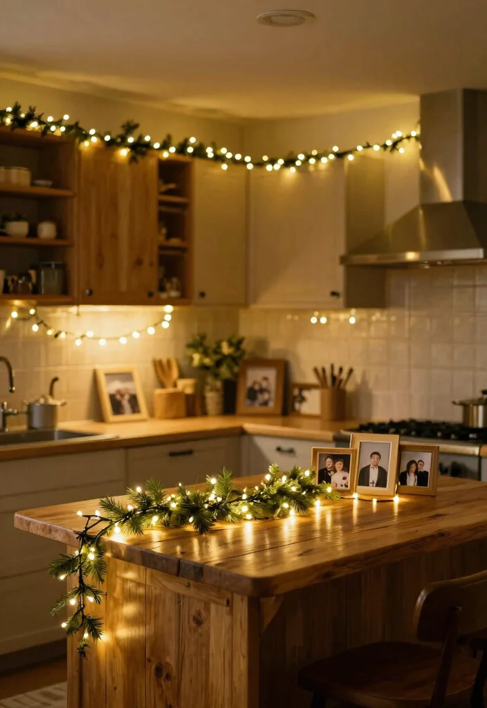 15 Kitchen Island Lamp Ideas With Stylish Glow 14 15 Kitchen Island Lamp Ideas With Stylish Glow - 14. Twinkling Fairy Light Accents 1