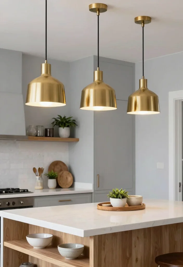 15 Kitchen Island Lamp Ideas With Stylish Glow 2 15 Kitchen Island Lamp Ideas With Stylish Glow - 2. Sleek Metallic Pendant Lights 1