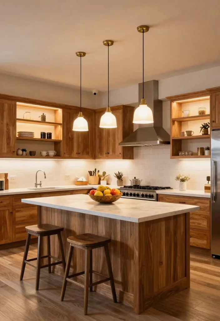 15 Kitchen Island Lamp Ideas With Stylish Glow 7 15 Kitchen Island Lamp Ideas With Stylish Glow - 7. Layered Lighting Designs 1