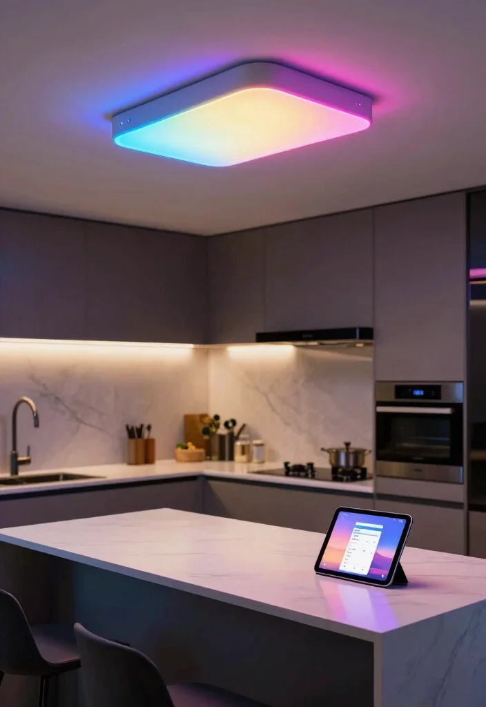 15 Kitchen Island Lamp Ideas With Stylish Glow 9 15 Kitchen Island Lamp Ideas With Stylish Glow - 9. Smart LED Lighting Solutions 1