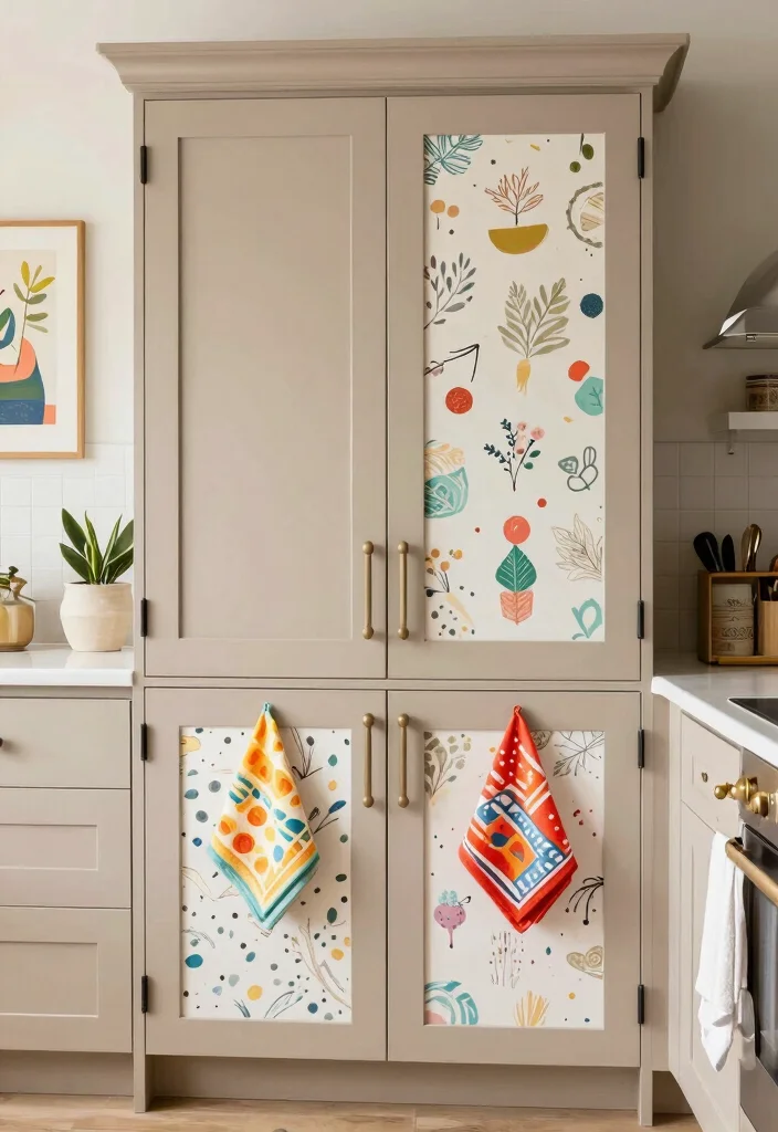 15 Light Taupe Kitchen Cabinets Ideas With Soft Elegance - 15. Playful Patterns with Cabinet Décor 1