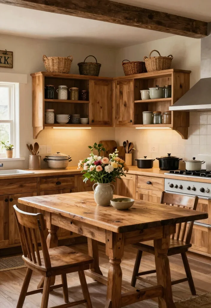 15 Natural Oak Kitchen Cabinets Ideas With Timeless Warmth - 1. Rustic Farmhouse Vibe 1