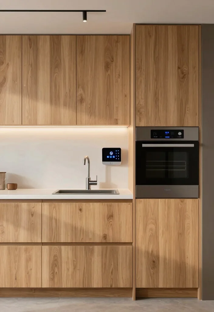 15 Natural Oak Kitchen Cabinets Ideas With Timeless Warmth - 13. Integrated Technology 1