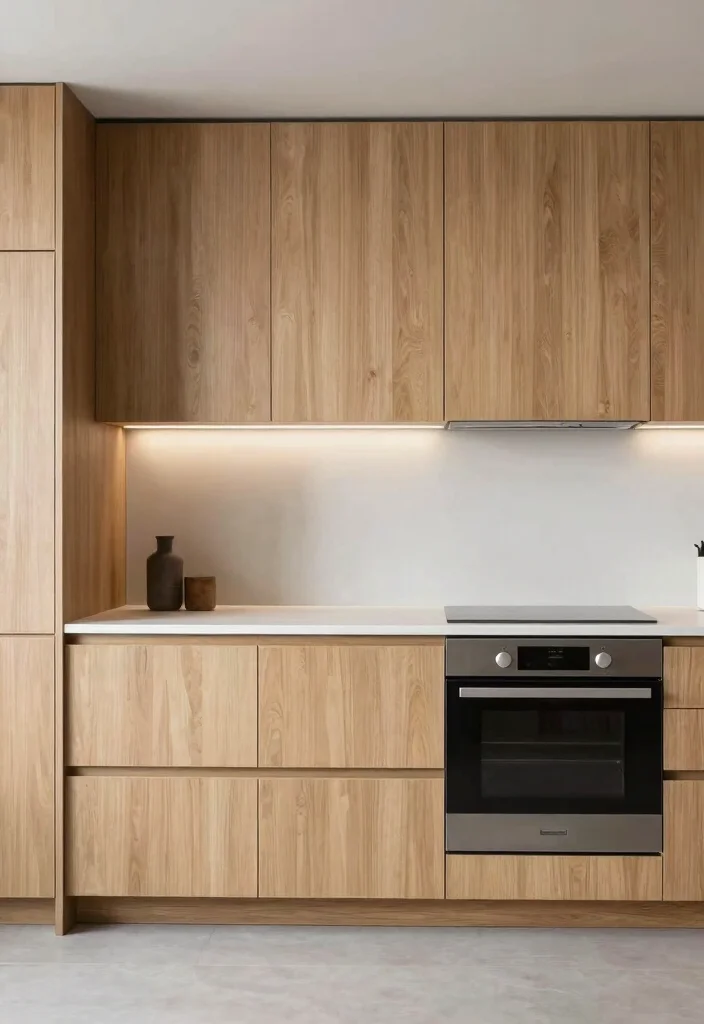 15 Natural Oak Kitchen Cabinets Ideas With Timeless Warmth - 2. Modern Minimalism 1