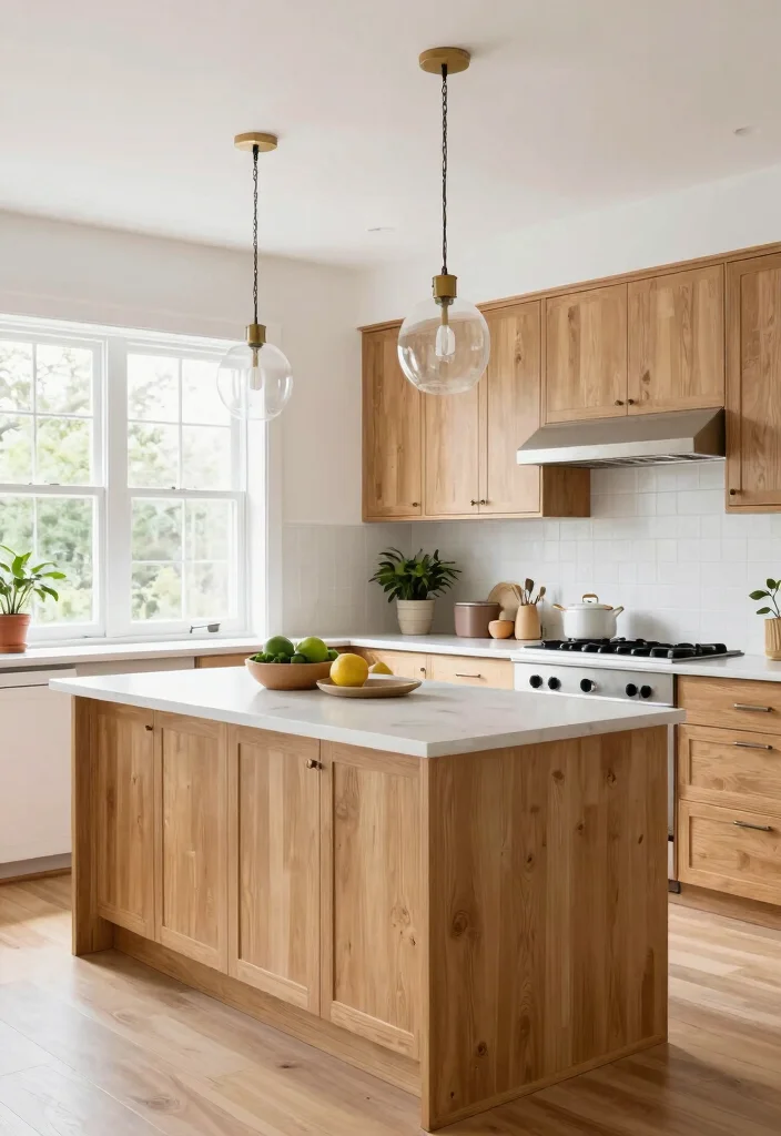 15 Natural Oak Kitchen Cabinets Ideas With Timeless Warmth - 3. Bright and Airy 1