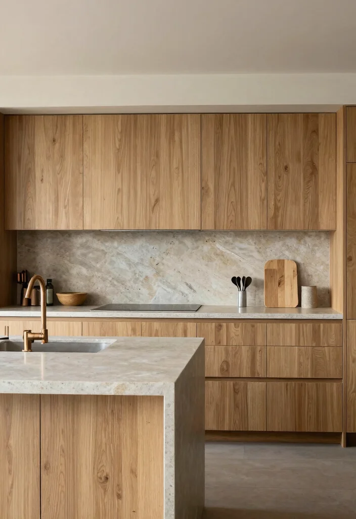 15 Natural Oak Kitchen Cabinets Ideas With Timeless Warmth - 9. Mixing Materials 1