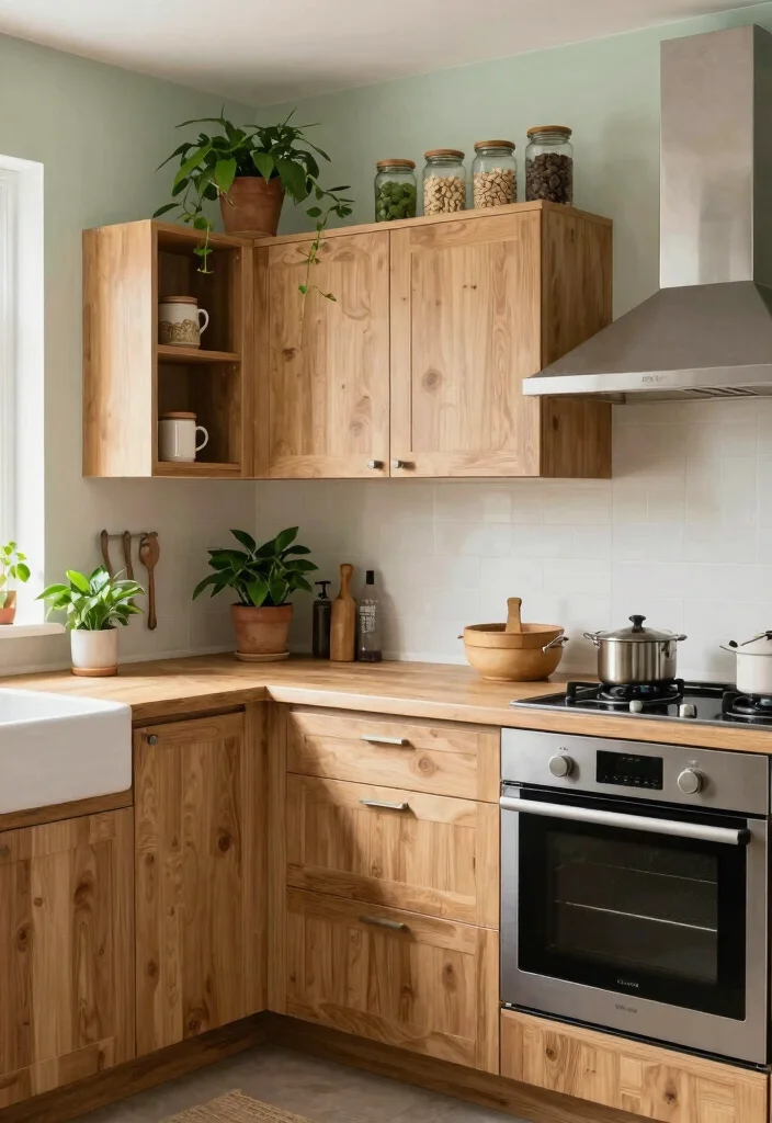 15 Oak Countertop Kitchen Ideas With Natural Warmth - 11. Eco-Friendly Approach 1