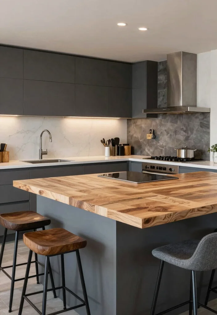 15 Oak Countertop Kitchen Ideas With Natural Warmth - 12. Mixing Finishes 1