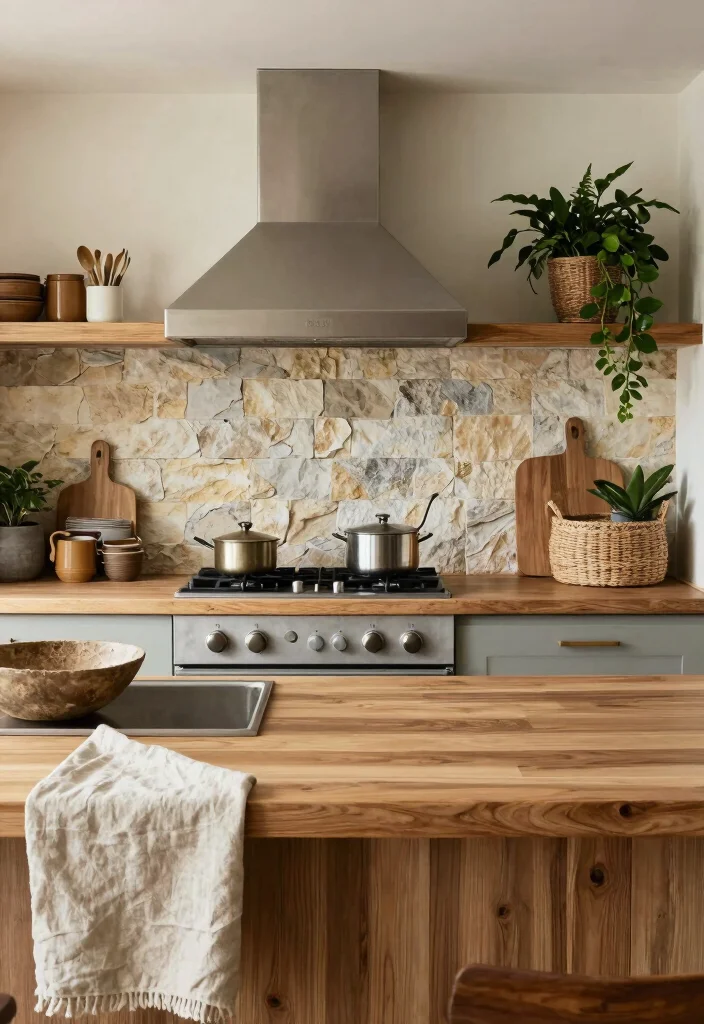 15 Oak Countertop Kitchen Ideas With Natural Warmth - 15. Layering Textures 1
