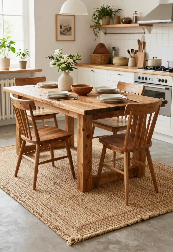 15 Rug Under Kitchen Table Ideas That Define the Space 14 15 Rug Under Kitchen Table Ideas That Define the Space - 14. Eco-Friendly Braided Rugs 1