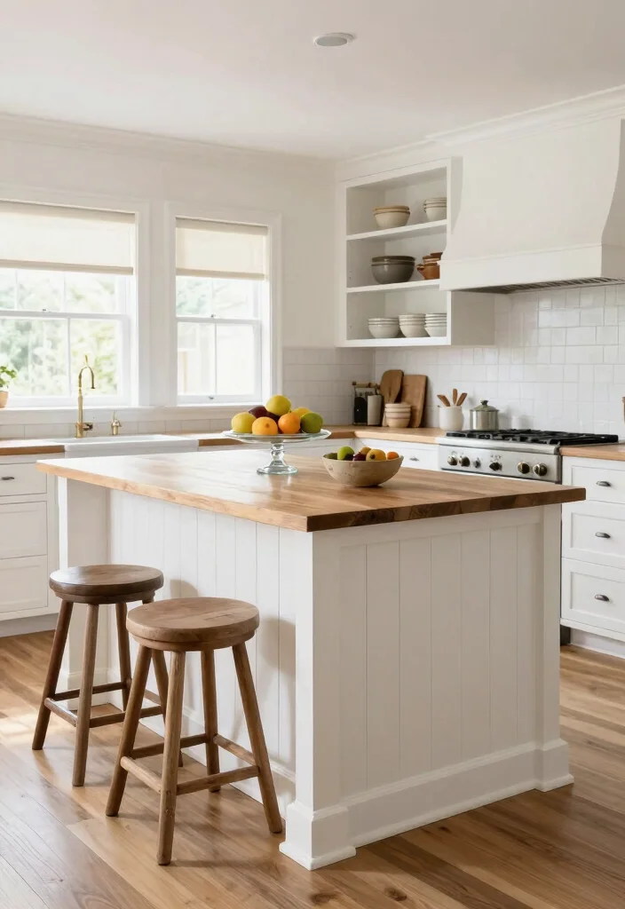 15 Shiplap Kitchen Island Ideas With Farmhouse Charm - 1. Classic White Shiplap Island 1