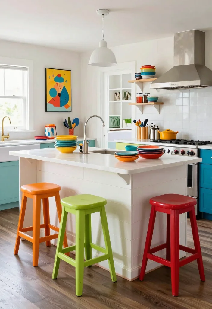 15 Shiplap Kitchen Island Ideas With Farmhouse Charm - 11. Shiplap with Colorful Accents 1