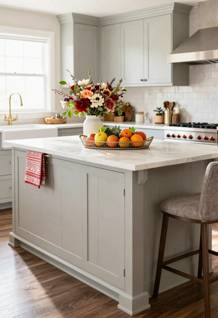 15 Shiplap Kitchen Island Ideas With Farmhouse Charm - 14. Seasonal Decor on the Island 1