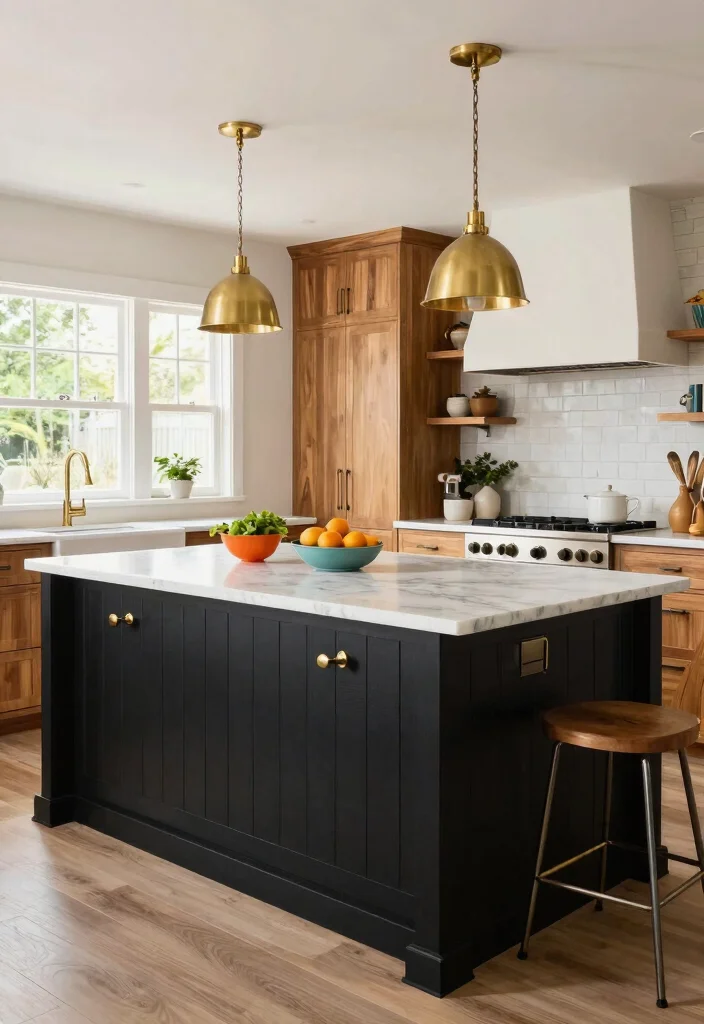 15 Shiplap Kitchen Island Ideas With Farmhouse Charm - 2. Bold Black Shiplap Island 1