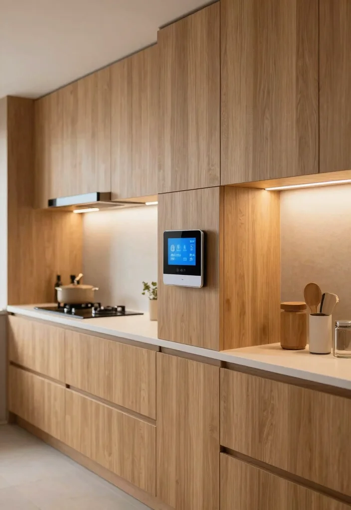 15 Wooden Kitchen Cabinets Modern Ideas With Clean Lines - 10. Integrating Technology into Cabinet Design 1