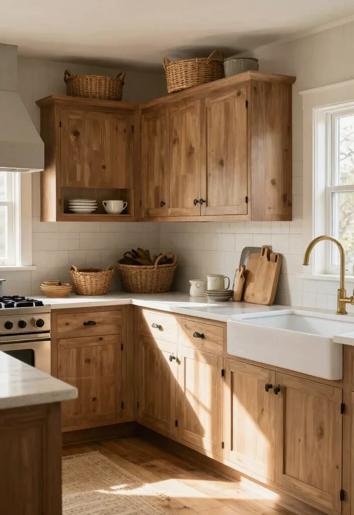 15 Wooden Kitchen Cabinets Modern Ideas With Clean Lines - 13. Farmhouse Style Fusion 1