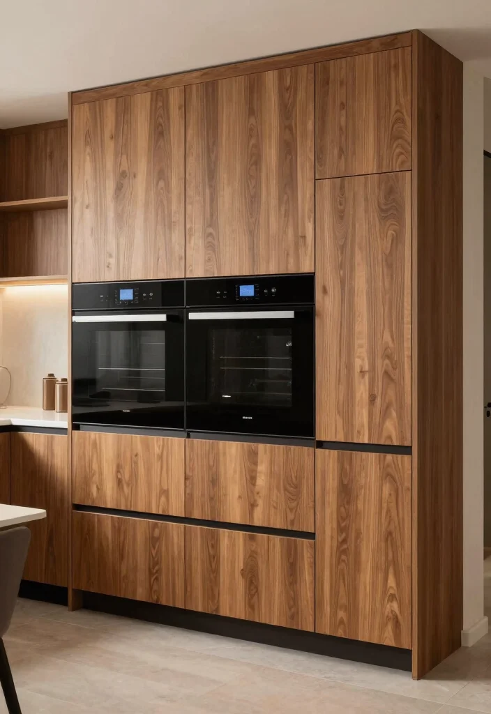 15 Wooden Kitchen Cabinets Modern Ideas With Clean Lines - 15. Integrated Appliances for Seamless Design 1