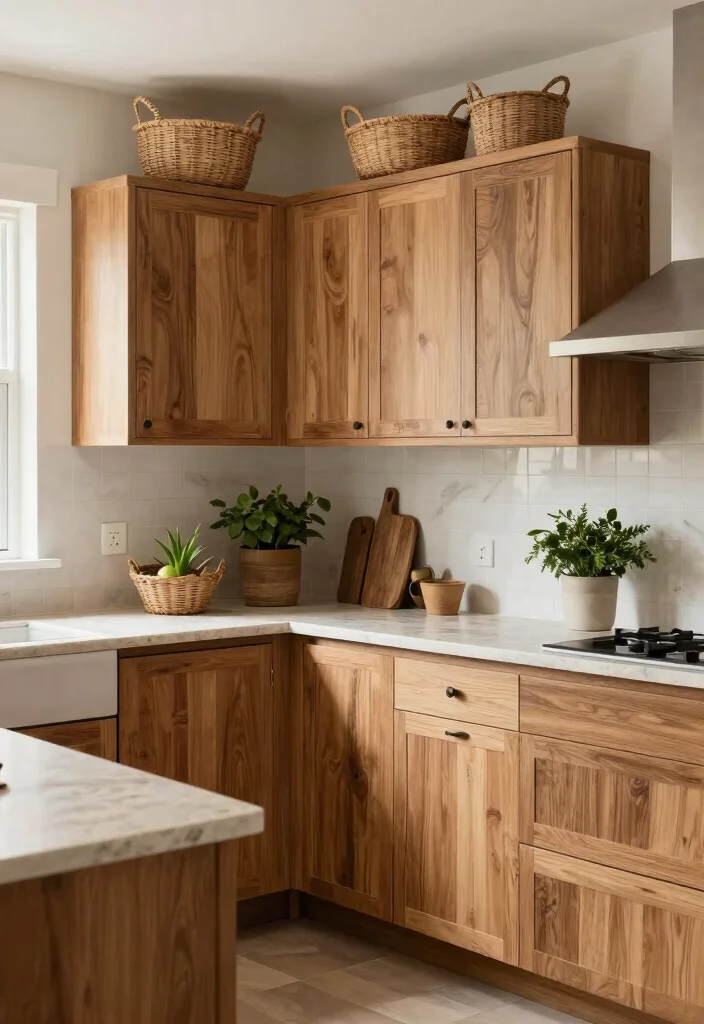 15 Wooden Kitchen Cabinets Modern Ideas With Clean Lines - 4. Natural Finishes and Textured Surfaces 1
