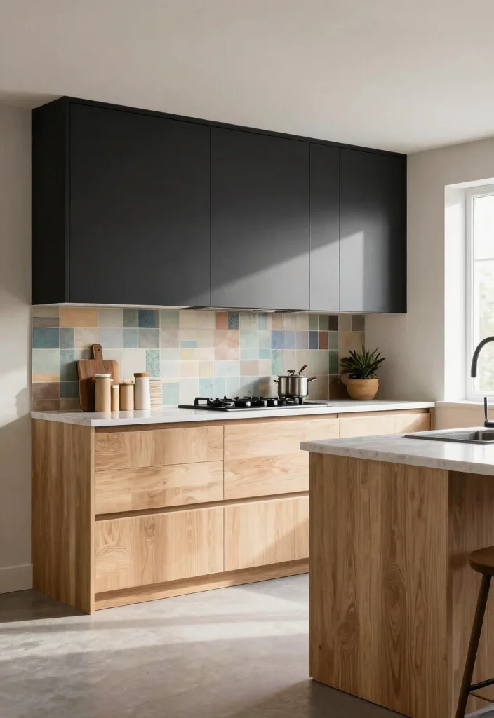 15 Wooden Kitchen Cabinets Modern Ideas With Clean Lines - 7. Two-Tone Cabinet Designs 1