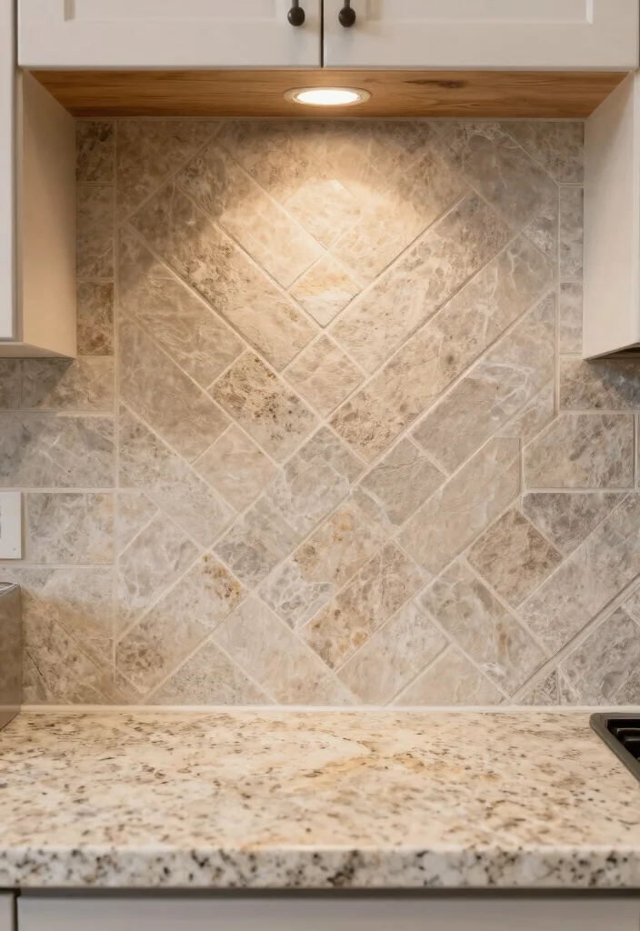 16 Beige Granite Countertops Kitchen Ideas With Classic Appeal - 15. Textured Backsplash for Depth and Interest 1