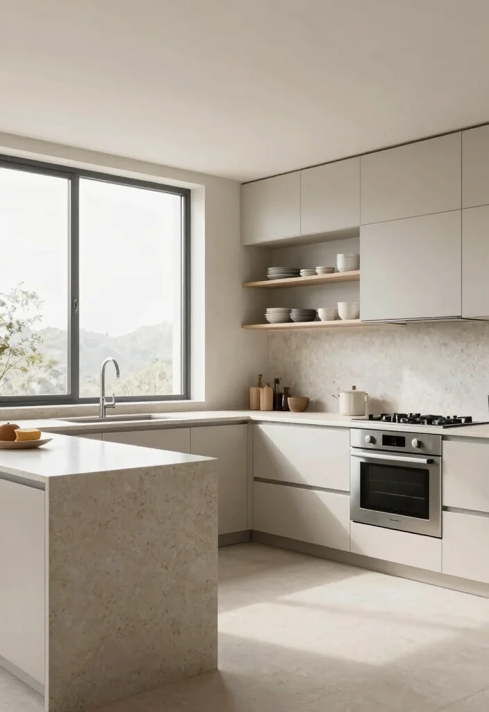 16 Beige Granite Countertops Kitchen Ideas With Classic Appeal - 2. Minimalist Design with a Modern Twist 1