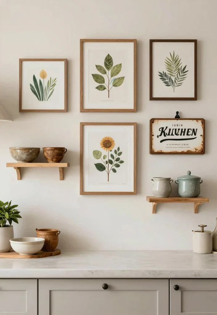 16 Chic Decor Ideas for Your Kitchen Cabinets 3 16 Chic Decor Ideas for Your Kitchen Cabinets - 3. Whimsical Wall Art 1