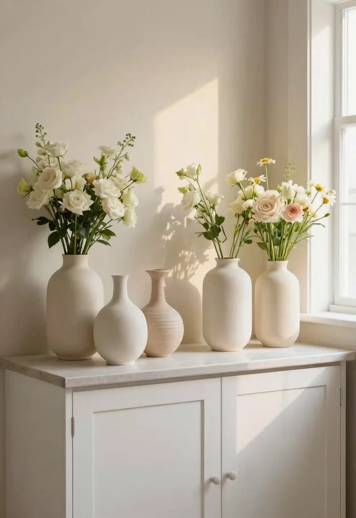 16 Chic Decor Ideas for Your Kitchen Cabinets 5 16 Chic Decor Ideas for Your Kitchen Cabinets - 5. Elegant Vases for a Touch of Class 1