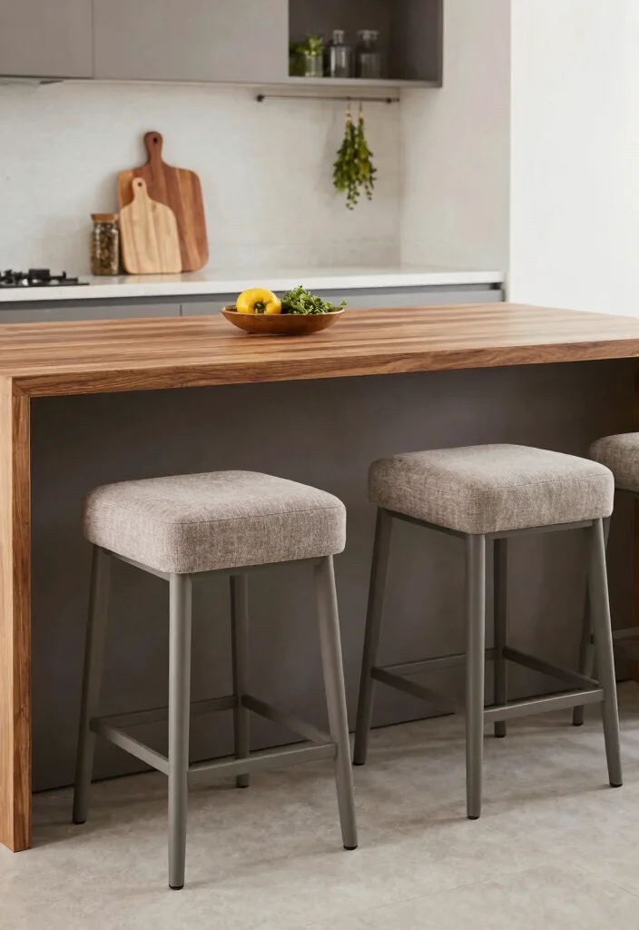 16 Kitchen Island Seating Ideas That Blend Comfort & Style - 10. Contemporary Padded Stools 1