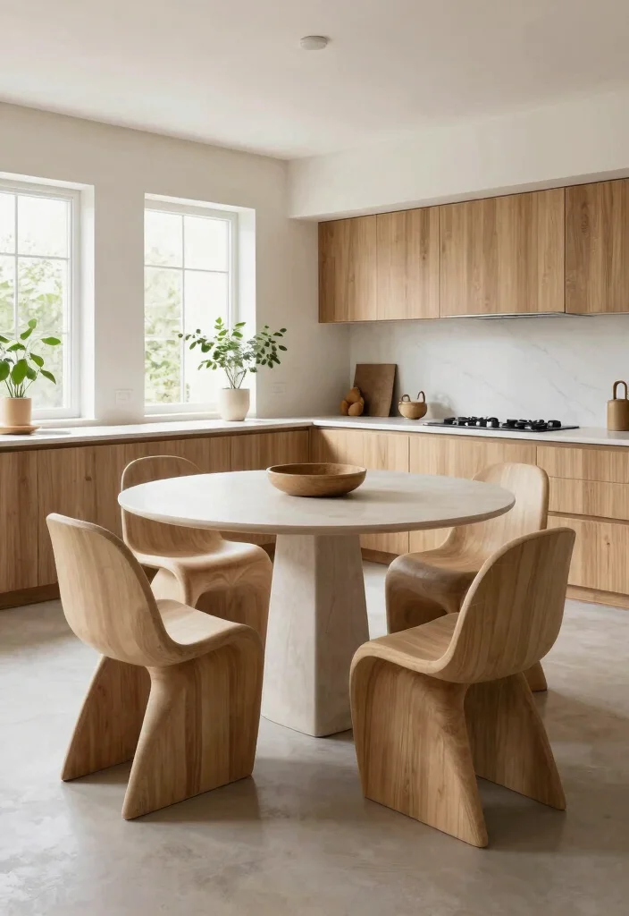 16 Kitchen Island Seating Ideas That Blend Comfort & Style - 11. Unique Sculptural Seats 1
