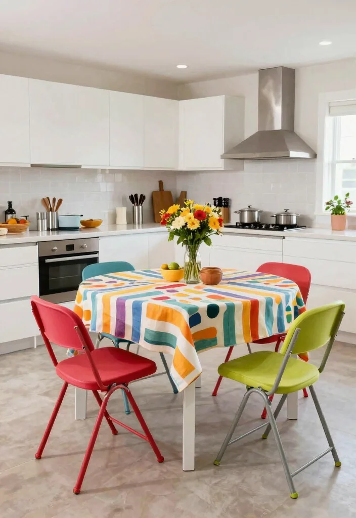 16 Kitchen Island Seating Ideas That Blend Comfort & Style - 14. Flexible Folding Chairs 1