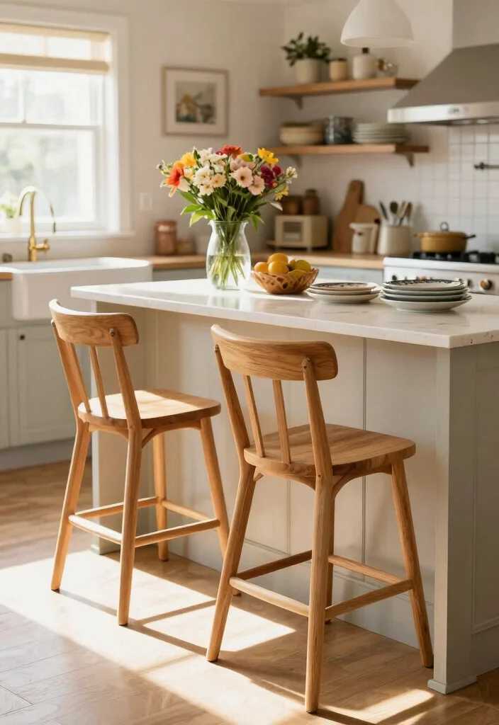16 Kitchen Island Seating Ideas That Blend Comfort & Style - 15. Elegant Bistro Chairs 1